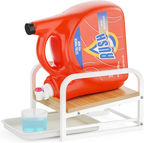 Vista 8 de Soporte para Detergente de Ropa Líquido, Soporte para Detergente de Ropa, Soporte para Detergente Líquido con Bandeja para Goteo