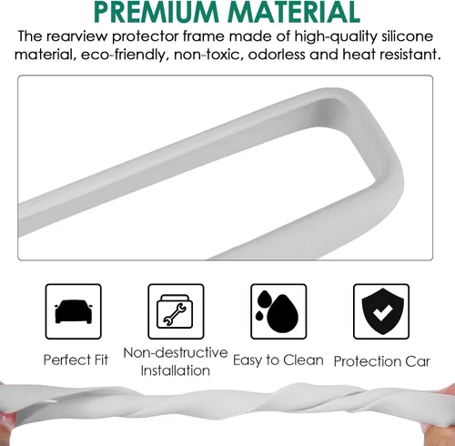 Vista 3 de Marco Protector de Espejo Retrovisor Compatible con Modelo 3 Y X S Semi 2014-2024 Cubierta de Espejo Retrovisor Interior Accesorios Decoraciones