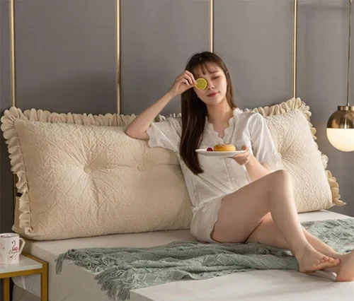 Vista 6 de Almohada de lectura triangular/almohada larga para cabecero, almohada de cama de lectura, respaldo triangular, cojín de apoyo de posicionamiento