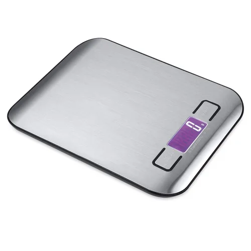 Vista 3 de Báscula digital de cocina, báscula de alimentos para hornear carne, unidad de gramo oz libra hasta 11 libras (0.04 oz-11.0 lbs), acero inoxidable
