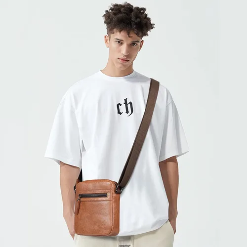 Vista 2 de SmallMedium Crossbody bag for men shoulder bag mens purse satchel leather messenger bag gift man