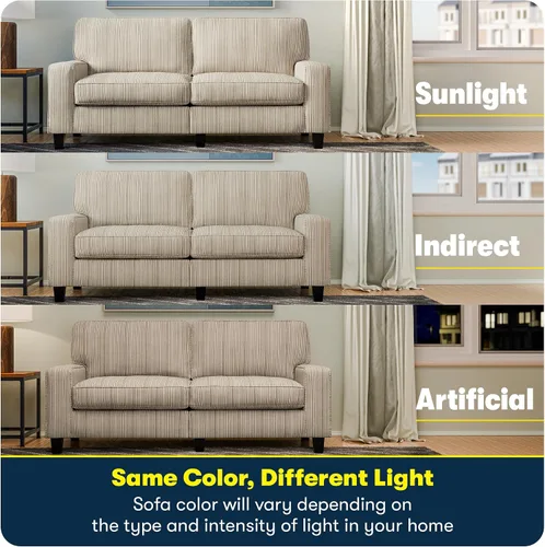 Vista 9 de Serta Palisades Sofás Tapizados para Sala, Sofá de Diseño Moderno, Tela, Beige