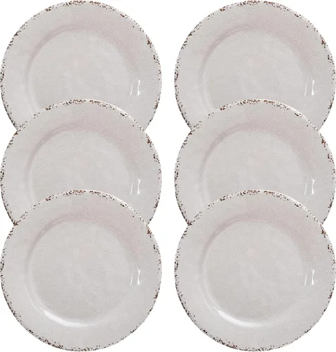 Vista 15 de Plato de Postre de Melamina, Platos Pequeños para Cena de 6 Pulgadas, Juego de 8, Platos Vintage para Aperitivos Platos para Servir, Platos Pequeños