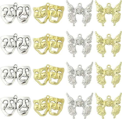 Vista 12 de LiQunSweet 60 piezas de 6 estilos 3D Bishop Queen Peón Internacional de piezas de ajedrez para hacer joyas, collares, pulseras, aretes, a granel