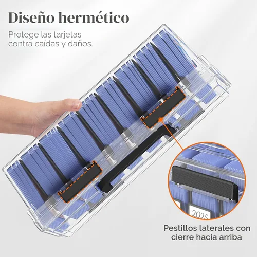 Vista 6 de Lifewit - Caja de almacenamiento para tarjetas coleccionables con asa, apta para Toploader, 2 unidades Stackable Reinforced Latch Case with 8