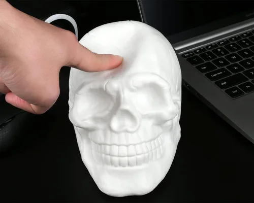 Vista 5 de DS. DISTINCTIVE STYLE Lámpara de luz nocturna regulable con control táctil de calavera 3D, viene con control remoto que cambia de color, iluminación