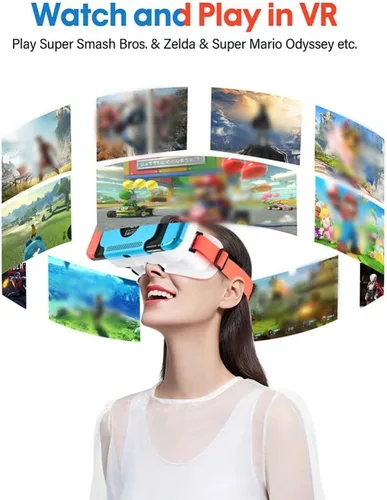 Vista 3 de Ferbao Lentes de realidad virtual para Nintendo Switch OLEDpara Nintendo Switch 3D de realidad virtual VR