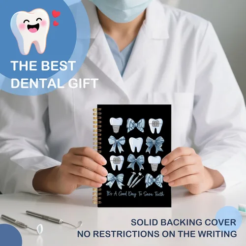 Vista 4 de Regalos para Dentistas, Cuaderno Diario, Regalos para Asistente de Higiene Dental y Oficina para Mujeres, Cuaderno de Espiral de Tapa Dura 14x21 Cm