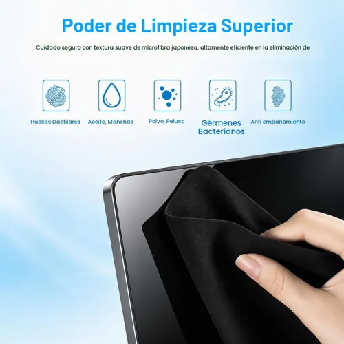 Vista 3 de Paquete de 2 paños de limpieza de microfibra de 13 pulgadas con protección de impresión de teclado de pantalla, accesorios protectores de teclado