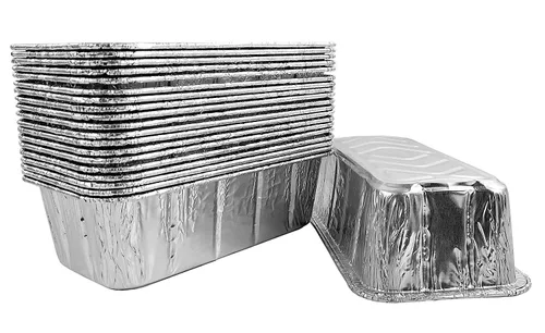 Vista 4 de Handi-Foil Molde de pan de papel de aluminio de 2 libras con tapa de cúpula resistente Hfa #316 (paquete de 50)
