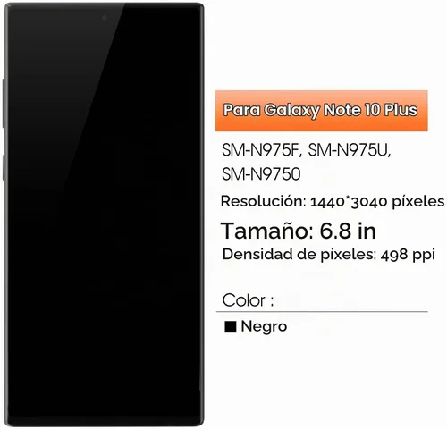 Vista 2 de Pantalla OLED para Samsung Galaxy Note 10 Plus 5G Reemplazo de pantalla para Samsung Note10 Plus Pantalla LCD SM-N976F Pantalla táctil Digitalizador