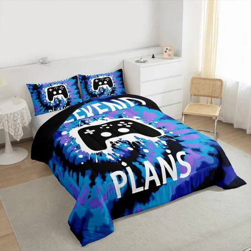 Vista 50 de Erosebridal Juego de edredón de hojas de cannabis, juego de ropa de cama de marihuana con estampado colorido de plantas, decoración bohemia de 2