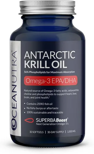 Vista 9 de Aceite de krill 100% puro 1000 mg suministro de 120 días de doble fuerza 56% fosfolípidos astaxantina sustentable antártico SuperbaBoost Omega 3 EPA