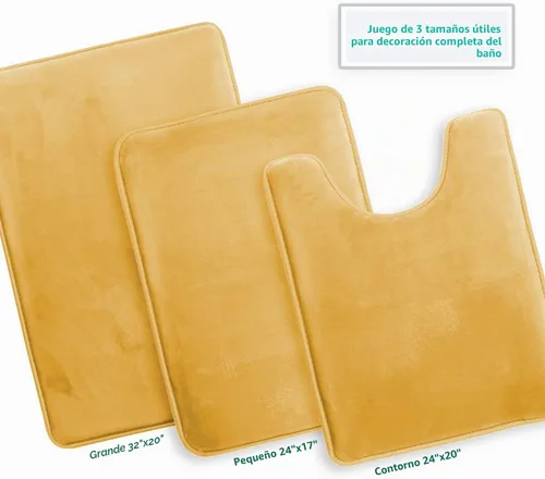Vista 4 de Clara Clark tapete para baño, regadera o tina, de gomaespuma, negro, antiderrapante Camel Oro