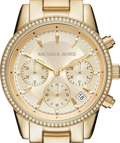 Vista 4 de Reloj Ritz de acero inoxidable para mujer de Michael Kors con cristal Topring