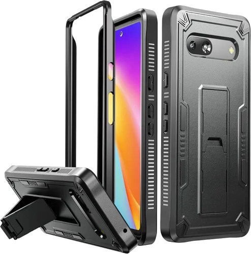 Vista 14 de URBANITE Funda protectora resistente a prueba de golpes para Google Pixel 7, de grado militar, con protector de pantalla y soporte (rosa)