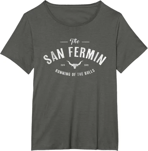 Vista 20 de The Running of the Bulls" - Pamplona Gift - Camiseta San Fermin, Rojo, S Asfalto