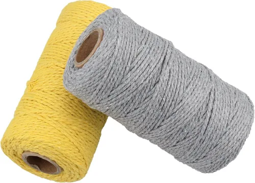 Vista 7 de Carrete de hilo de algodón de 656 pies de 10 capas, cuerda para manualidades y envoltura de regalos (negro)