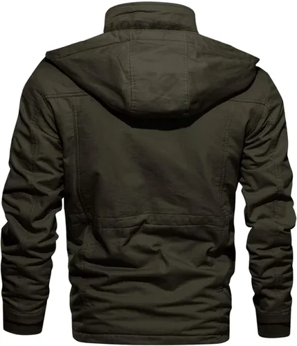 Vista 2 de CRYSULLY - Abrigo de invierno con capucha extraíble para hombre