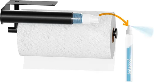 Vista 9 de SpaceAid SprayNeat - Soporte para toallas de papel con botella de spray, soporte para toallas de papel debajo del gabinete con rociador en el centro