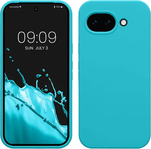 Vista 94 de kwmobile Funda Compatible con Google Pixel 6 Pro - Funda de teléfono de silicona TPU con acabado suave - Azul Arrecife