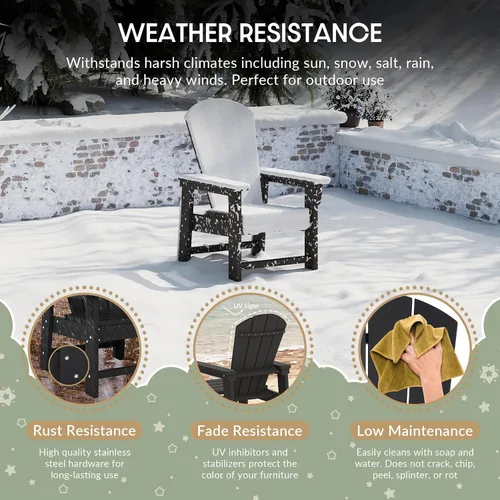 Vista 5 de WestinTrends Malibu Kids - Silla de patio de plástico HDPE Adirondack para exteriores, color negro
