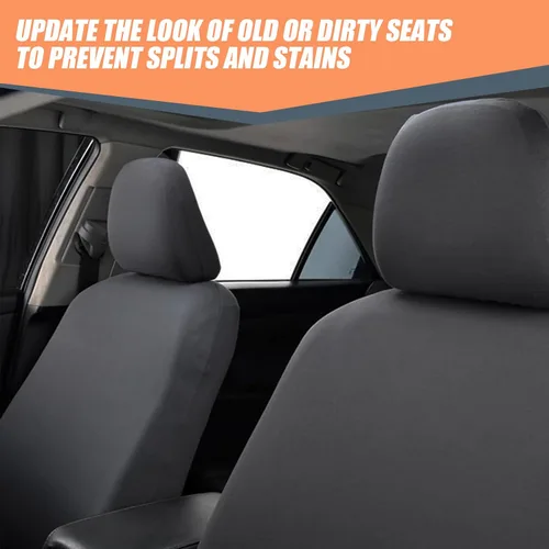 Vista 4 de 2 fundas para reposacabezas de asiento de automóvil, 9" x 10.6" de punto elástico transpirable completamente envolvente, cubierta antipolvo simple