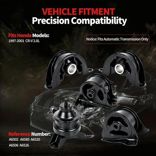Vista 2 de Soporte de motor compatible con Fit Honda CR-V 1997 1998 1999 2000 2001 L4 2.0L, transmisión automática 5 piezas