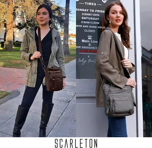 Vista 2 de Scarleton Crossbody Bags for Women Travel Bag Purses and Handbags Multi Pocket Shoulder Bag Ultra Soft Faux Leather, H1693