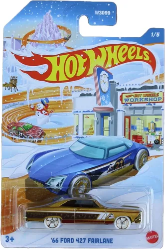 Vista 2 de Hot Wheels Paquete completo de 5 vehículos fundidos a presión para vacaciones de invierno 2021