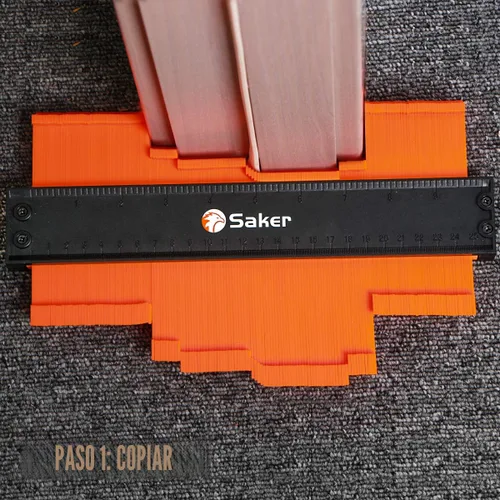 Vista 3 de Saker Medidor de contorno, duplicación, bloqueo ajustable, copia con precisión forma irregular, trazado de carpintería irregular, herramienta
