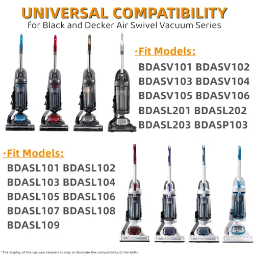Vista 3 de JEDELEOS Correas de repuesto para modelos de vacío giratorios de aire Black and Decker BDASV101 BDASV102 BDASV103 BDASV104 BDASL201 BDASL202