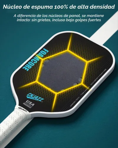 Vista 5 de Paleta de pickleball - Pala de pickleball de fibra de carbono - Pala de rendimiento 100% con núcleo de espuma