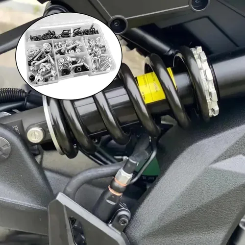 Vista 5 de Kit de pernos de carenado plateado M5 M6 para parabrisas de motocicleta, tornillos de aluminio compatibles para tornillos de carenado