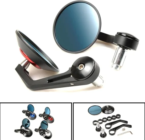 Vista 5 de Espejos laterales universales de 7/8 pulgadas para motocicleta Kawasaki VERSYS 1000 para Vulcan/S 650cc Z800 Z 1000SX para Honda Cb500x (color rojo)