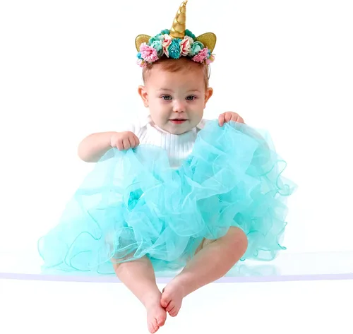 Vista 5 de My Lello Tutú de 3 capas con borde de volantes para niñas pequeñas (4 meses - 3T)