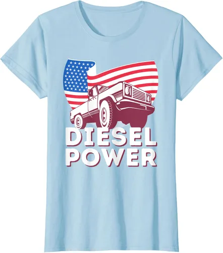 Vista 17 de Diesel Power American Flag - Camiseta de camioneta de mecánico diésel, Negro, S