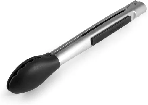 Vista 2 de Farberware Pinzas de cocina de silicona profesional de 12 pulgadas, mecanismo de bloqueo con una sola mano, agarre festoneado, pinzas de cocina