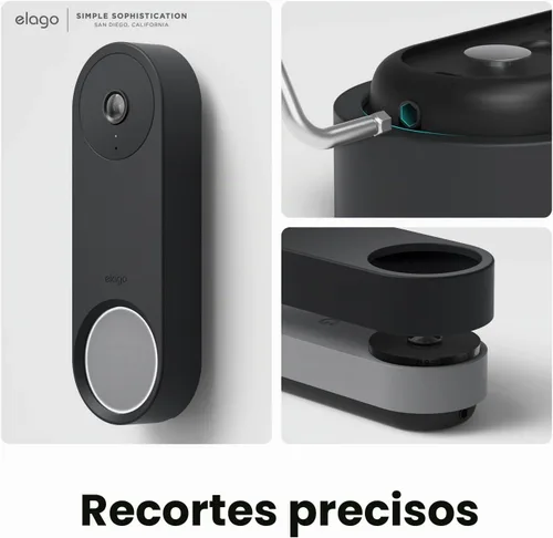 Vista 5 de elago Funda de silicona para Google Nest Hello Video Doorbell Negro