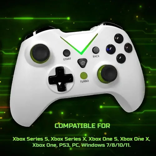 Vista 2 de DR Desings USB Wireless Controller for XBOX ONE SSeries SX Console Controller for PC Android Joystick Video Game Controllers (BLANCO)