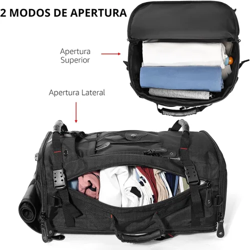 Vista 4 de YOUMIAN Mochila de gran capacidad para viajes, senderismo, deportes, bolsa de lona convertible duradera para portátil y avión