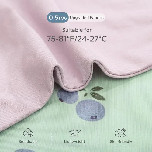 Vista 4 de ZIGJOY Saco de dormir para envolver de 3 a 6 meses, 0.5 tog manta para bebé Baya y púrpura