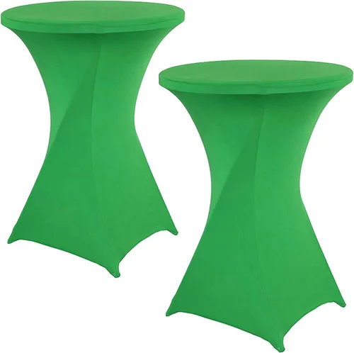 Vista 9 de Jeloris Paquete de 2 manteles redondos de elastano elástico de elastano de 32 x 43 pulgadas, color negro, para bodas, banquetes, eventos, fiestas
