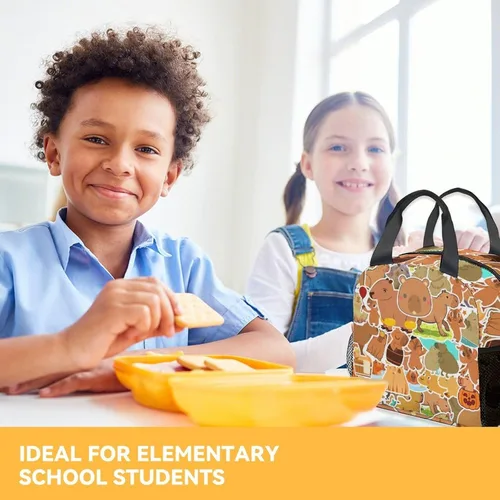 Vista 7 de Lonchera para niños – Bolsas de almuerzo con aislamiento medio con correa para el hombro – Bonita lonchera para niños y niñas – Bolsa de almuerzo