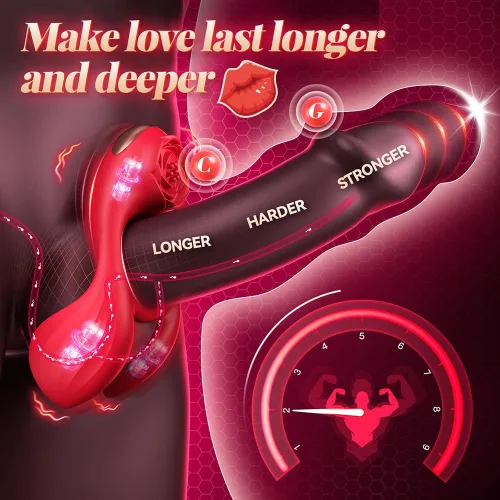 Vista 3 de Anillo Vibrador para el Pene para Parejas, Juguete Sexual para Hombres y Mujeres, Anillo de Pene Masculino Funda de Silicona Juguetes para Adultos