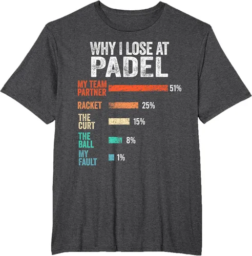 Vista 20 de Why I Lose at Padel Funny Game Padel Hombres Mujeres Camiseta de Padel