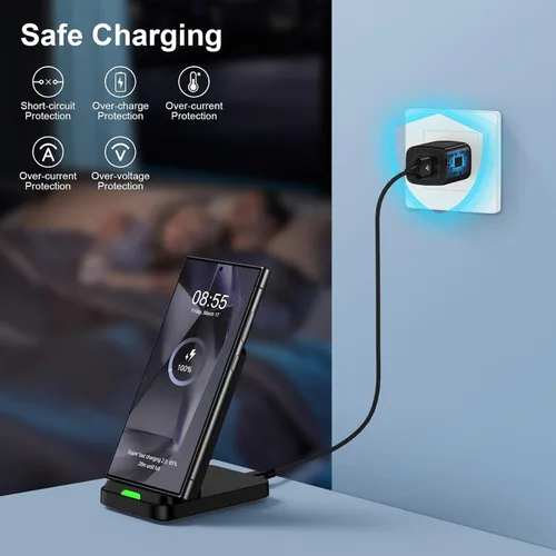Vista 3 de Soporte de cargador inalámbrico para Samsung Galaxy S26 S25 FE Ultra Plus