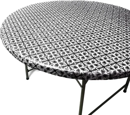 Vista 14 de TopTableCloth Mantel de vinilo de plástico con reverso de franela, 2 unidades, 6 pies, 72 x 30 pulgadas, mantel a cuadros rojos y blancos, esquina