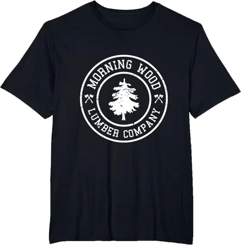 Vista 29 de Camiseta de madera de la mañana cómica Lumber Company Tee T-Shirt Negro