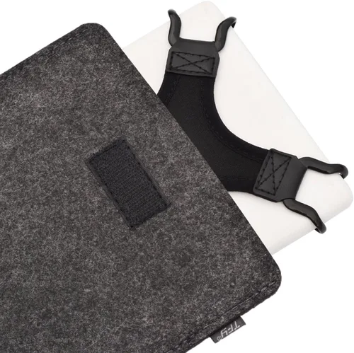 Vista 3 de TFY Bolsa protectora de transporte (gris oscuro), además de soporte para correa de mano para tabletas y lectores electrónicos de 6 pulgadas